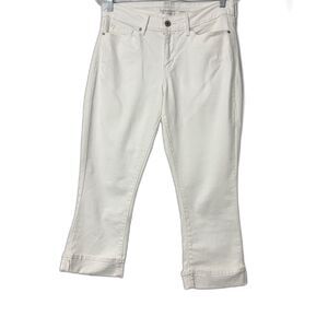 Signature by Levi Strauss Women's Crisp White Modern Capri Jeans Sz 8 Minimalist